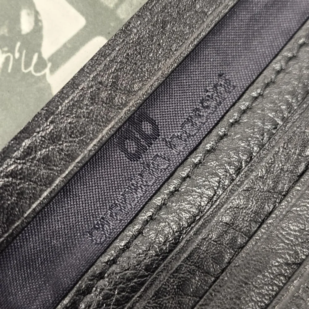 Arnaldo Bassini Italy blacl leather‎ wallet